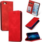 Retro Skin Feel Business Magnetische Horizontale Leren Flip Case voor iPhone 6S & 6 (Rood)