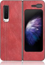 Voor Samsung Galaxy Fold 4G / Fold 5G / W20 5G Schokbestendig Naaien Koe Patroon Huid PC + PU + TPU Case (Rood)