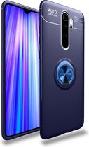 Voor Geschikt voor Xiaomi Redmi Note 8 Pro Lenuo schokbestendige TPU-beschermhoes met onzichtbare houder (blauw)