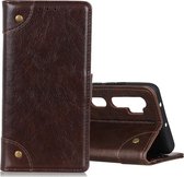 Voor Xiaomi Mi Note 10 / CC9 Pro Koperen gesp Nappa Texture Horizontaal Flip Leren Case met Houder & Kaartsleuven & Portemonnee (Koffie)