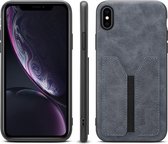PU + TPU beschermhoes met kaartsleuven voor iPhone XS Max (grijs)