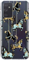 Casetastic Samsung Galaxy A72 (2021) 5G / Galaxy A72 (2021) 4G Hoesje - Softcover Hoesje met Design - Carousel Horses Print