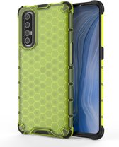 Voor OPPO Reno 3 Pro Shockproof Honeycomb PC + TPU Case (groen)