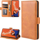 Voor OPPO RENO2 Wallet Stand lederen mobiele telefoonhoes met portemonnee en houder en kaartsleuven (geel)