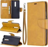Retro lamsvacht textuur pure kleur horizontale flip PU lederen tas met houder & kaartsleuven & portemonnee & lanyard voor Xiaomi Redmi K20 (geel)