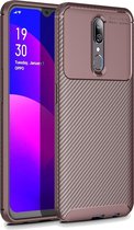 Beetle Series Carbon Fiber Texture Shockproof TPU Case voor OPPO F11 (Bruin)