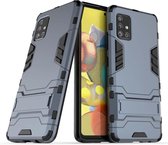 Voor Galaxy A51 5G PC + TPU schokbestendige beschermhoes met houder (marine)