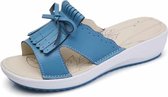 Modieuze casual lichtgewicht sandalen met kwastjes voor dames (kleur: blauw, maat: 39)