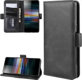 Portemonneehouder Leren mobiele telefoonhoes voor Sony Xperia L3, met portemonnee & houder & kaartsleuven (zwart)