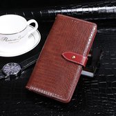 Voor Blackview A80 Pro idewei Crocodile Texture Horizontaal Flip Leather Case met houder & kaartsleuven & portemonnee (wijnrood)