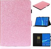 Voor Lenovo Tab M10 Plus TB-X606F Glanzend Glitterpoeder Horizontaal Flip Leren Case met Houder & Kaartsleuf & Slaap- / Wekfunctie (Roze)