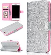 Voor iPhone 6 Glitterpoeder Horizontale Flip Leren Case met Kaartsleuven & Houder & Fotolijst & Portemonnee (Zilver)