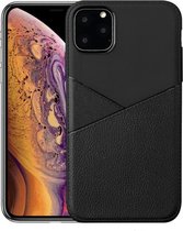 Ultradunne schokbestendige zachte TPU + lederen tas voor iPhone 11 Pro Max (zwart)