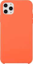 Voor iPhone 11 Pro effen kleur solide siliconen schokbestendig hoesje (oranje)