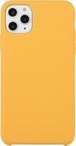 Voor iPhone 11 Pro Max Effen kleur Effen siliconen schokbestendig hoesje (goud)
