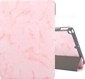 Voor iPad 10,2 inch marmeren textuurpatroon Horizontale flip lederen tas, met drievoudige houder en pengleuf en slaap / waakfunctie (roze)