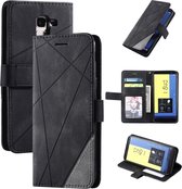 Voor Samsung Galaxy J6 Skin Feel Splicing Horizontale Flip Leather Case met houder & kaartsleuven & portemonnee & fotolijst (zwart)