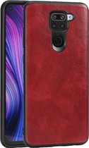 Voor Xiaomi Redmi Note 9 Crazy Horse Textured Kalfsleer PU + PC + TPU Case (Rood)