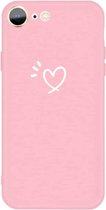 Voor iPhone SE 2020/8/7 Three Dots Love-heart Pattern Colorful Frosted TPU telefoon beschermhoes (roze)