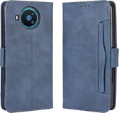 Voor Nokia 8.3 5G Wallet Style Skin Feel Kalfspatroon lederen tas, met aparte kaartsleuf (blauw)