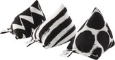 Canadian cat mini pyramide set met catnip zwart / wit - 6x6x6 cm 3 st - 1 stuks