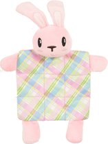 Zolux puppyspeelgoed konijn plush plaid crinklestof roze - 17,5x3x20 cm - 1 stuks