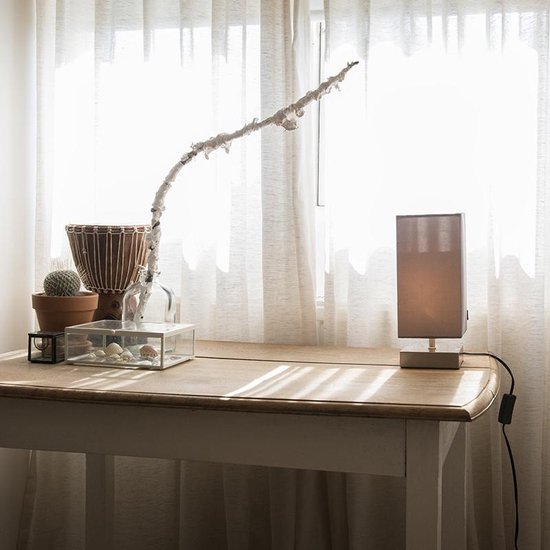 QAZQA milo - Moderne Tafellamp - 1 lichts - H 245 mm - Grijs - Industrieel - Woonkamer | Slaapkamer - Afbeelding 3