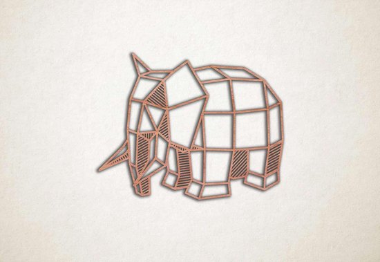 Line Art - Elephant 2 - XS - 23x30cm - Multiplex - décoration murale géométrique
