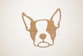 Wanddecoratie - Hond - Boston Terrier 8 - XS - 26x25cm - Eiken - muurdecoratie - Line Art