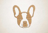 Wanddecoratie - Hond - Boston Terrier 2 - M - 63x60cm - Eiken - muurdecoratie - Line Art