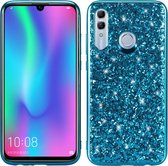 Glittery poeder schokbestendig TPU-hoesje voor Huawei Honor 10 Lite (blauw)