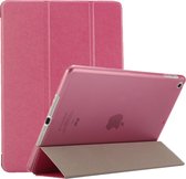 For iPad 9.7 inch (2017) & iPad Air Silk structuur horizontaal Flip lederen hoesje met Three-folding houder(blauw)