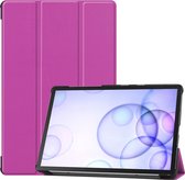 Custer Texture horizontale flip lederen tas met drievoudige houder en slaap / waakfunctie voor Galaxy Tab S6 T860 / T865 (paars)