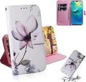 Magnolia Flower Pattern Gekleurde tekening Horizontale Flip Leather Case voor Huawei Mate 20, met houder & kaartsleuven & portemonnee