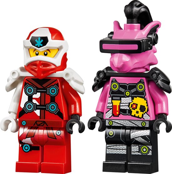Minifiguren Digi Kai en Richie naast elkaar met gedetailleerde cyber-outfits.