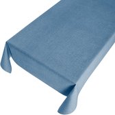 Tafelzeil Linen Look Blauw -  100 x 140 - Blauw tafelkleed - Beschikbaar in verschillende maten - Geleverd in een koker