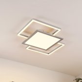 Lucande - LED plafondlamp- met dimmer - 2 lichts - ijzer, aluminium, kunststof - H: 4.95 cm - zilver - Inclusief lichtbronnen