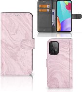 GSM Hoesje Samsung Galaxy A52 Flip Case Marble Pink