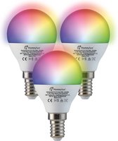 Homeylux® E14 SMART Wifi LED Lamp 3 Stuks - RGBWW 5.5 Watt 470lm P45 Dimbaar - Bedienbaar via Homeylux® App - Google Home en Amazon Alexa