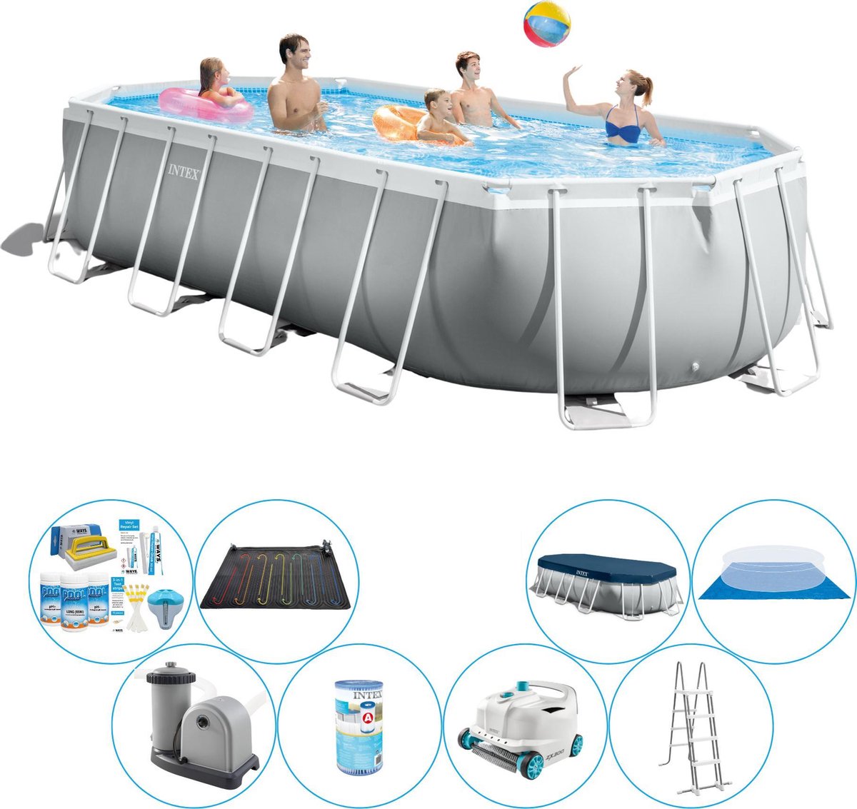 Prism Frame Ovaal 610x305x122 cm - Zwembad Combi Deal