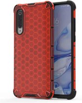 Voor Geschikt voor Xiaomi Mi 9 Lite schokbestendige honingraat pc + TPU-hoes (rood)