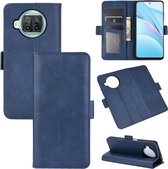 Voor Geschikt voor Xiaomi Mi 10T Lite Dubbelzijdige magnetische gesp Horizontale flip lederen tas met houder & kaartsleuven & portemonnee (donkerblauw)