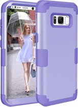 Voor Galaxy S8 + / G955 Dropproof 3 in 1 siliconen hoes voor mobiele telefoon (paars)