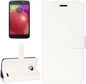 Voor Motorola Moto E4 (EU-versie) Litchi Texture Horizontale Flip lederen tas met houder & kaartsleuven & portemonnee (wit)