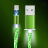 USB naar micro-USB 360 graden magnetische attractie Kleurrijke streamer Datakabel, kabellengte: 1 m (groen)