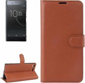 Voor Sony Xperia XZ Premium Litchi Texture Horizontale Flip Leren Case met Houder & Kaartsleuven & Portemonnee (Bruin)