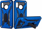 Schokbestendige TPU + pc-beschermhoes met houder voor Galaxy A20e (blauw)