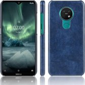 Voor Nokia 7.2 / 6.2 Shockproof Litchi Texture PC + PU Case (Blauw)