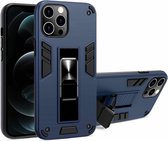 2-in-1 pc + TPU schokbestendige beschermhoes met onzichtbare houder voor iPhone 12 Pro Max (koningsblauw)