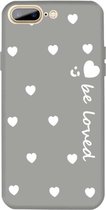 Voor iPhone 8 Plus / 7 Plus Lachend Gezicht Meerdere Love-hearts Patroon Kleurrijke Frosted TPU Telefoon Beschermhoes (Grijs)